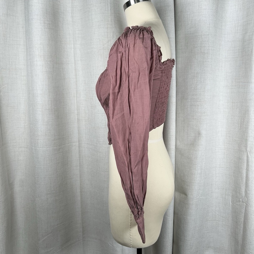 ASTR The Label Amber Sweetheart Top Milkmaid Corset Smocked Dusty Rose Small - Picture 4 of 10